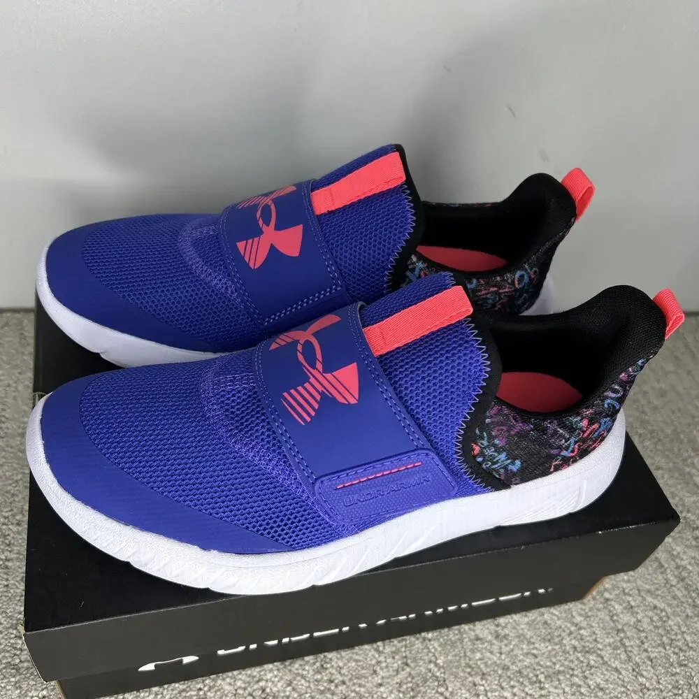 Under Armour Girls' Grade School Flash Gltr Running Shoes in Purple/Black/Pink